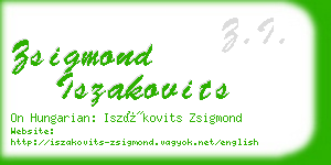 zsigmond iszakovits business card